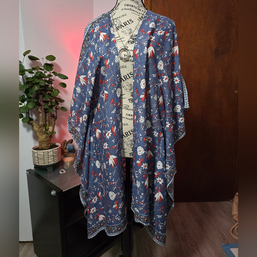 Floral Blue Kimono